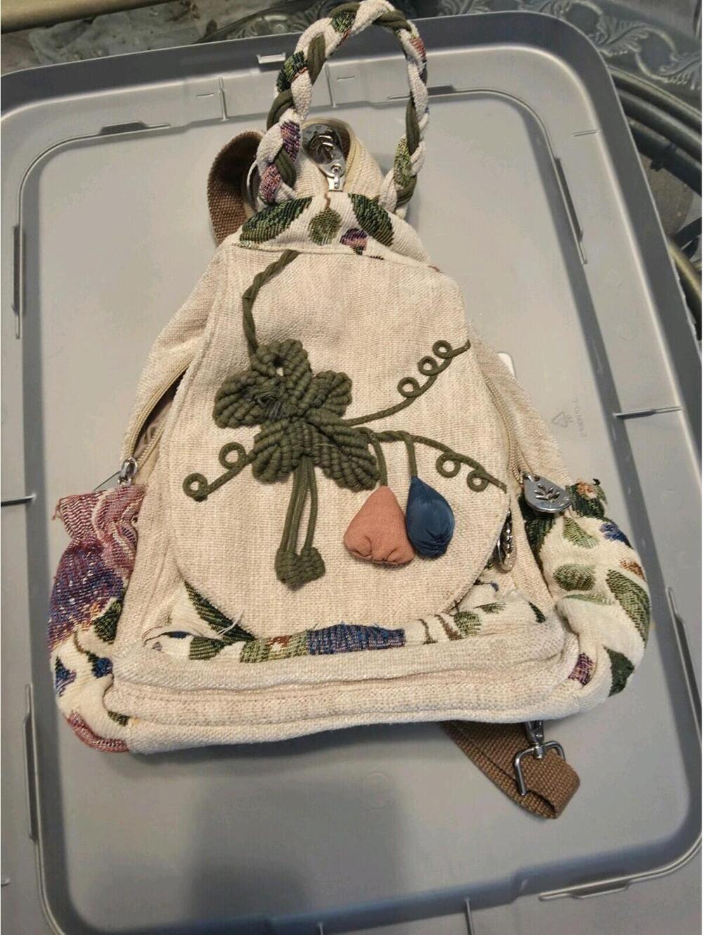 Floral Boho Crossbody Backpack Charm []